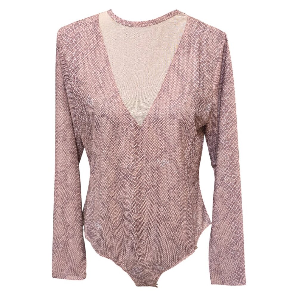 LaLa Anthony Women's Plus Size Nude Snake Body Suit 1X NWT